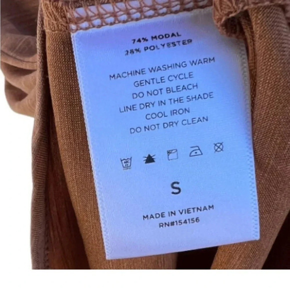 Mod Ref Women's Size Medium Heather Rust Short Sleeve Relaxed V-Neck Tee New - Picture 4 of 6